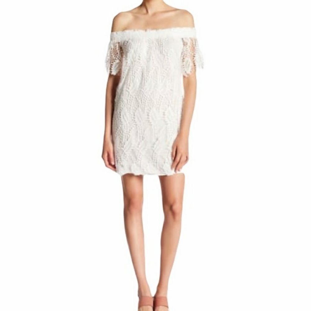 ASTR the Label White Lace Off the Shoulder Dress